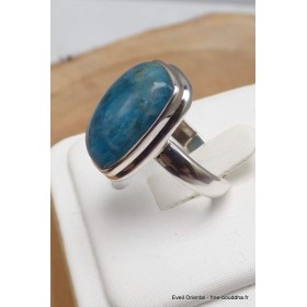 Bague Apatite bleue rectangulaire taille 54 Bijoux en Apatite bleue AW110.4