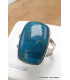 Bague Apatite bleue rectangulaire 2 anneaux taille 59 Bijoux en Apatite bleue AW110.5