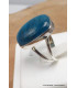 Bague Apatite bleue rectangulaire 2 anneaux taille 59 Bijoux en Apatite bleue AW110.5