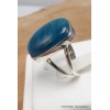Bague Apatite bleue rectangulaire 2 anneaux taille 59 Bijoux en Apatite bleue AW110.5