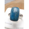 Bague Apatite bleue rectangulaire taille 60 Bijoux en Apatite bleue AW110.6