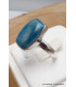 Bague Apatite bleue rectangulaire taille 60 Bijoux en Apatite bleue AW110.6