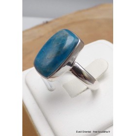 Bague Apatite bleue rectangulaire taille 60 Bijoux en Apatite bleue AW110.6