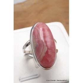 Bague en Rhodochrosite ovale 2 anneaux taille 54/55 Bagues pierres naturelles AW106.4