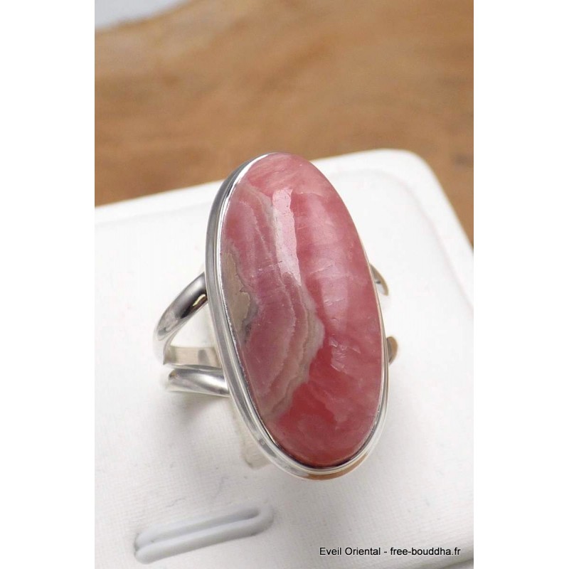 Bague en Rhodochrosite ovale 2 anneaux taille 54/55 Bagues pierres naturelles AW106.4