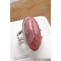 Bague en Rhodochrosite ovale 2 anneaux taille 54/55 Bagues pierres naturelles AW106.4