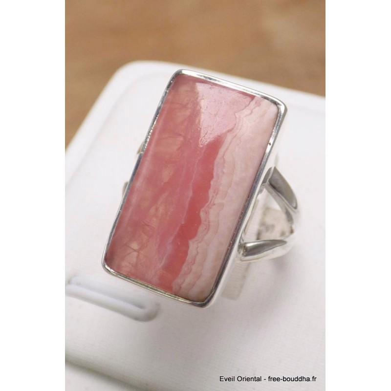 Bague en Rhodochrosite gel rectangulaire taille 52 Bagues pierres naturelles AW106.5