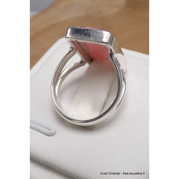 Bague en Rhodochrosite gel rectangulaire taille 52 Bagues pierres naturelles AW106.5