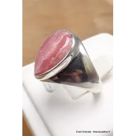 Chevalière en Rhodochrosite gel taille 59 - Bagues pierres naturelles