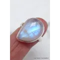Bague Péristérite asymétrique taille 58 - Bijoux en Pierre de lune