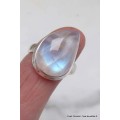 Bague Péristérite asymétrique taille 58 Bijoux en Pierre de lune CWA77.21