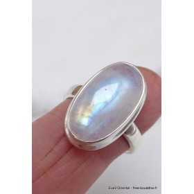 Bague ovale Péristérite grade A++ taille 59 Bijoux en Pierre de lune CWA77.22