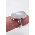 Bague ovale Péristérite grade A++ taille 59 - Bijoux en Pierre de lune