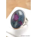 Bague en Rubis sur Cyanite ovale taille 59 - Bijoux en Rubis sur Cyanite