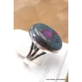 Bague en Rubis sur Cyanite ovale taille 59 - Bijoux en Rubis sur Cyanite