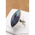 Bague en Rubis sur Cyanite marquise taille 56 - Bijoux en Rubis sur Cyanite