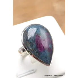 Bague en Rubis sur Cyanite forme goutte taille 57 - Bijoux en Rubis sur Cyanite