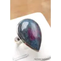 Bague en Rubis sur Cyanite forme goutte taille 57 - Bijoux en Rubis sur Cyanite