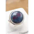 Bague asymétrique en Rubis sur Cyanite taille 56 - Bijoux en Rubis sur Cyanite