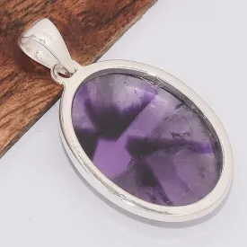 Pendentif oval Améthyste Etoilée - Pendentifs pierres naturelles