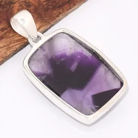 Pendentif rectangulaire Améthyste Etoilée - Pendentifs pierres naturelles
