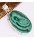 Pendentif authentique Malachite forme ovale Pendentifs pierres naturelles BK3