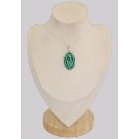 Pendentif authentique Malachite forme ovale Pendentifs pierres naturelles BK3