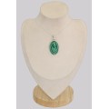 Pendentif authentique Malachite forme ovale Pendentifs pierres naturelles BK3