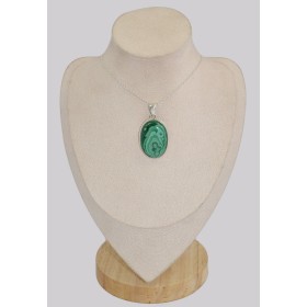 Pendentif authentique Malachite ovale grade AAA 