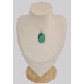 Pendentif authentique Malachite ovale grade AAA Pendentifs pierres naturelles BK3.1