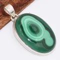 Pendentif en authentique Malachite ovale grade AAA - Pendentifs pierres naturelles