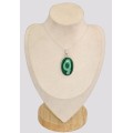 Pendentif en authentique Malachite ovale grade AAA Pendentifs pierres naturelles BK3.2