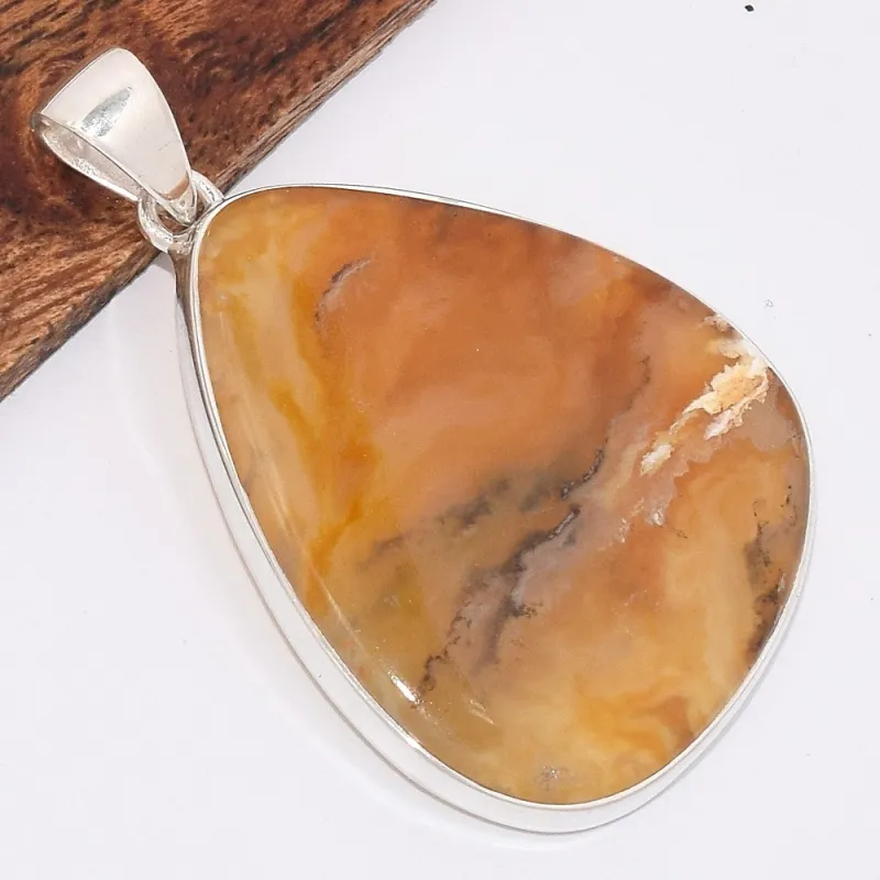 Pendentif Agate Plume de Graveyard asymétrique - Bijoux en Agate Plume de Graveyard