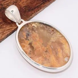 Pendentif Agate Plume de Graveyard ovale - Bijoux en Agate Plume de Graveyard