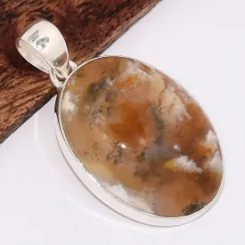 Pendentif en Agate Plume de Graveyard ovale - Bijoux en Agate Plume de Graveyard