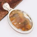 Pendentif en Agate Plume de Graveyard ovale - Bijoux en Agate Plume de Graveyard