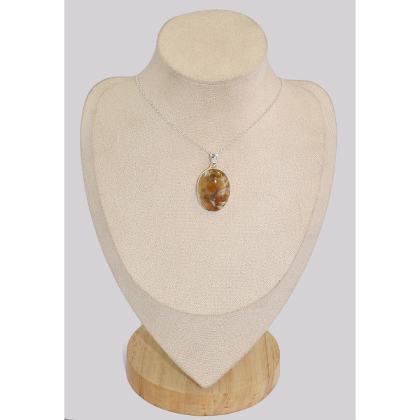Pendentif en Agate Plume de Graveyard ovale Bijoux en Agate Plume de Graveyard KB4.2