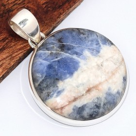 Pendentif rond en Sodalite Pendentifs pierres naturelles BK6