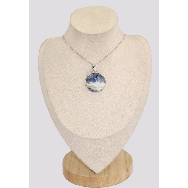 Pendentif rond en Sodalite Pendentifs pierres naturelles BK6