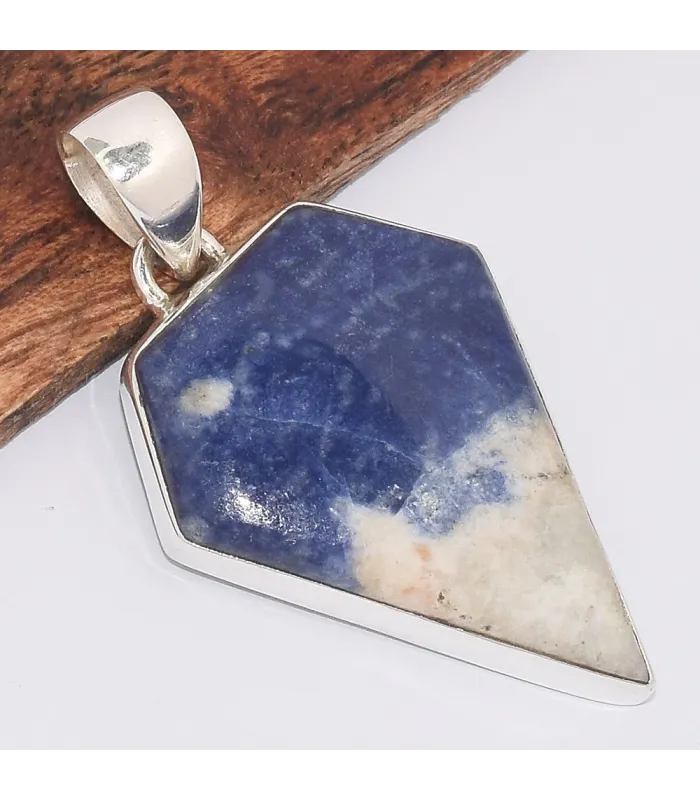Pendentif Sodalite forme pointe - Pendentifs pierres naturelles