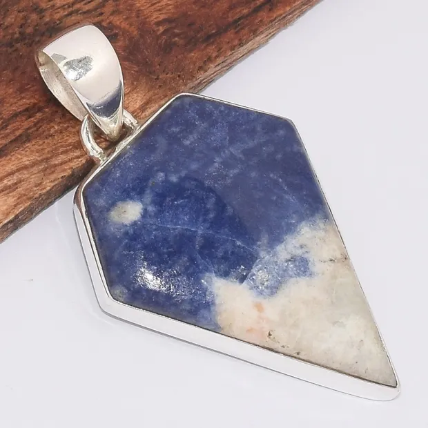 Pendentif Sodalite forme pointe - Pendentifs pierres naturelles