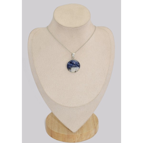 Pendentif rond en Sodalite bleue Pendentifs pierres naturelles BK6.4