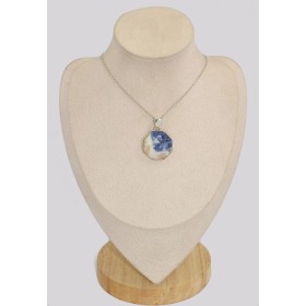 Pendentif hexagonal en Sodalite bleue Pendentifs pierres naturelles BK6.5
