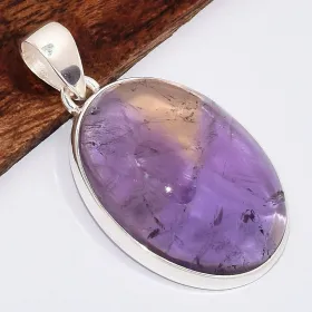 Gros Pendentif oval Amétrine naturelle - Bijoux en Amétrine