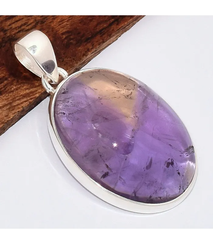 Gros Pendentif oval Amétrine naturelle - Bijoux en Amétrine
