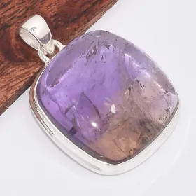 Pendentif Ametrine naturelle carrée - Bijoux en Amétrine