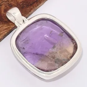 Pendentif Ametrine naturelle carrée - Bijoux en Amétrine