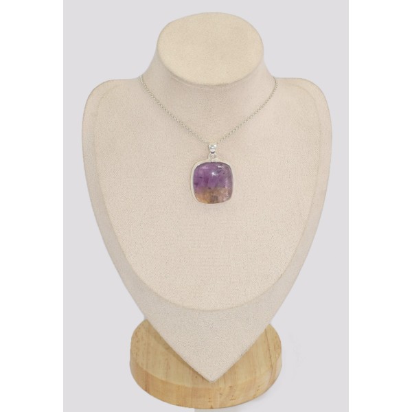 Pendentif Ametrine naturelle carrée Bijoux en Amétrine BK7.3