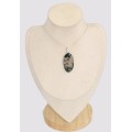 Pendentif Agate mousse ovale Pendentifs pierres naturelles bk8