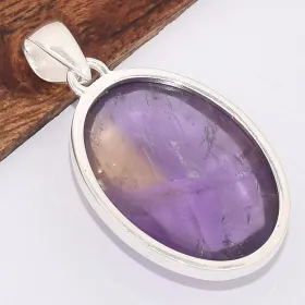 Gros Pendentif oval Amétrine naturelle - Bijoux en Amétrine